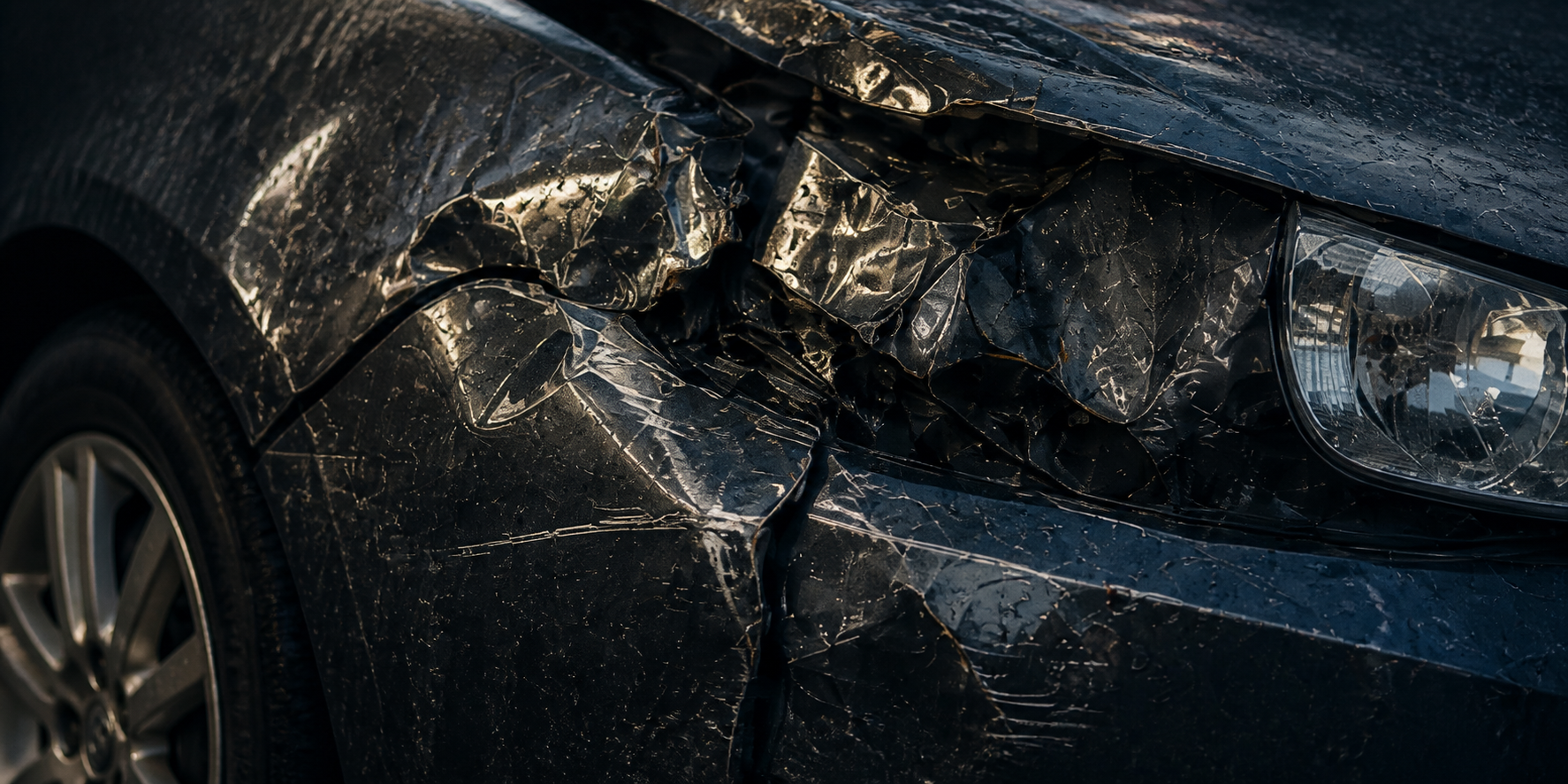 Vehicle impact damage examined for collision sequence evidence